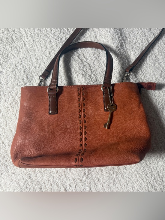 Fossil Handbags - Vintage Fossil Leather Tote Handbag in Chestnut Brown - Classic Women's Bag